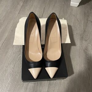 J.Crew Everly Cap Toe Black Beige Pumps 7.5